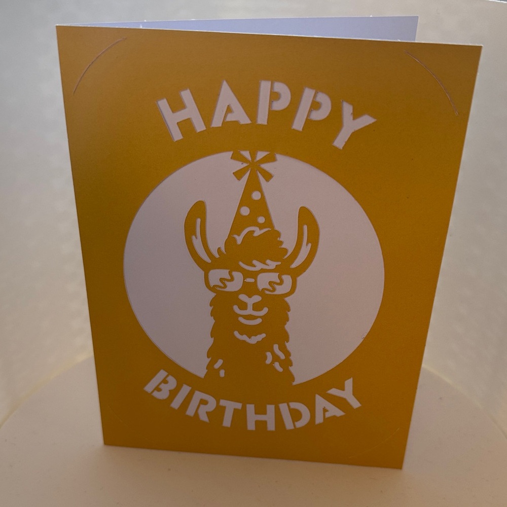 Golden Llama‎ Birthday Card